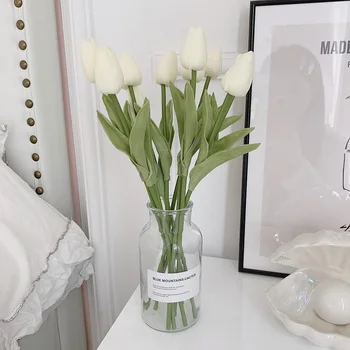 10vnt Dirbtinės Gėlės Tulpės Calla Lily Motinos Dieną Tulpių Modeliavimas Puokštės PU Netikrą Gėlių Šalies Hotel Vestuvių Dekoravimas