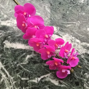 12 Vadovai 57cm mini dirbtinių gėlių Phalaenopsis latekso silicio nekilnojamojo touch mini orchidėja orchidee vestuvių aukštos kokybės vieno vnt
