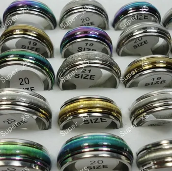 15vnt didmeninės juvelyrikos žiedas Sumaišyti daug moterų, vyrų, gana cat-eye & nerūdijančio plieno žiedai LR221 nemokamas pristatymas