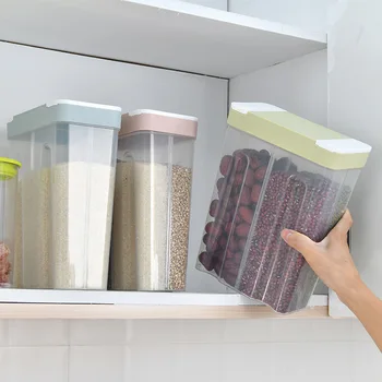 1Pc Nešiojamas Skaidraus Plastiko Uždaromos Bakas Virtuvės Grūdų Balionėlis Šaldytuvas Sauso Maisto Saugojimo Konteineris