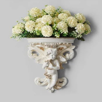 20 Vnt Hydrangea Dirbtinės Gėlės su 1 Vnt Sienos Gėlių Vaza Namo Sienos Statula Vazos Apdailos Šiuolaikinių Vestuvių Šaliai Dekoro