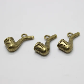 20pcs/ 20x10mm Senovinis Tibeto sidabro ir bronzos 3D Tabako vamzdis, Pakabukai Pakabukas už Jewlery Išvados