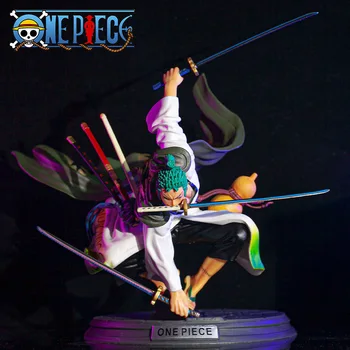 25cm Didelis Anime One Piece Ronoa Zoro Trijų menčių Sauron Roronoa Zoro PVC Veiksmų Kolekcijos Paveikslas Modelis Dovana