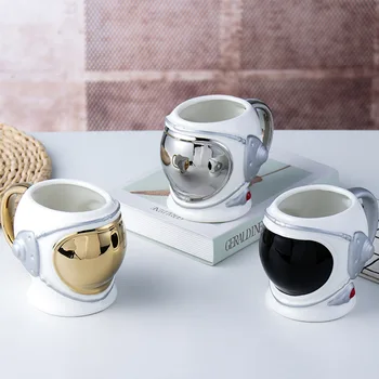 3D Astronautas Šalmo Formos Keramikos Puodelis Kavos, Pieno Pusryčiai Namų Keista, Didelės Talpos Taurė