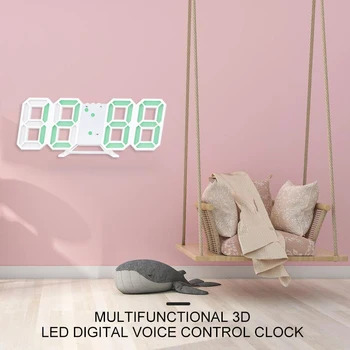 3D Didelis Skaitmeninis LED Sieninis Laikrodis Data ir Laikas Celsijaus naktinė lempa Ekranas Lentelė Darbalaukio Laikrodžius, Žadintuvas, Iš gyvenamojo Kambario, Biuro