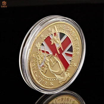 5vnt 1914-1918 WW1 100-Osioms Aukso Euro Karinės Atminimo Medalis Iššūkis Suvenyrų Monetų Kolekciją Ir Švenčių Dovanos