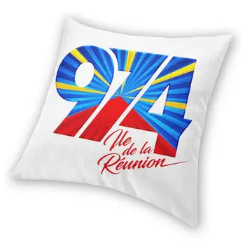 974 Reunionas Logotipas Aikštėje Pillowcover Namų Dekoro Reunionese Didžiuojamės, Pagalvėlė Apima, Mesti Pagalvės Automobilių dvipusis Spausdinimas
