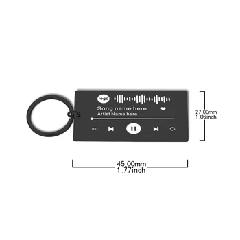 Asmeninį Muzikos Spotify Kodas Keychain Moterų Vyrams iš Nerūdijančio Plieno paketų prižiūrėtojų raktinę Užsakymą Lazerinis Graviravimas Muzikos Žiedai, Papuošalai