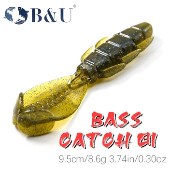 B&U Bass Sugauti Craws 95mm Minkšto Silicio Krevečių Formos Crankbait Žvejybos Masalas Grimzlė nepastovi žmogus Ešerys Ešerys Dirbtinis Jaukų, Žvejybos