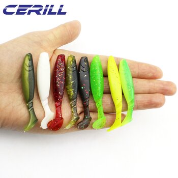 Cerill 25 vnt/komplektas (65 mm) 2 g Minkštos Worm Masalas Žvejybos Masalas Swimbait T Uodega Grimzlė nepastovi žmogus Dirbtinės Silikoninės Karpis Swimbait Spręsti