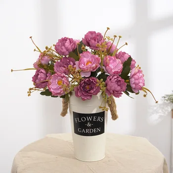 Dirbtinės Gėlės 32cm 7heads Puokštė Rožių Europos Elegancija Padėkos Dekoro Namų Stalo Patenka Vonios kambarys Dekoro Rinkiniai
