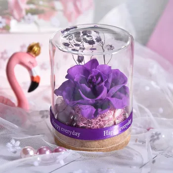 Dirbtinės Gėlės Amžinąjį Gėlių Stiklo Danga Forever Rose Valentino Dieną, Džiovintų Gėlių Dekoracija Mon Dovana Vestuvių Dekoravimas