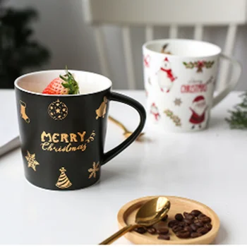 Europos stilius, asmenybės kūrybos Kalėdų puodelis vandens, puodelis dovanų dėžutėje Santa Claus vandens puodelį kūrybos namų keramikos kavos puodelio