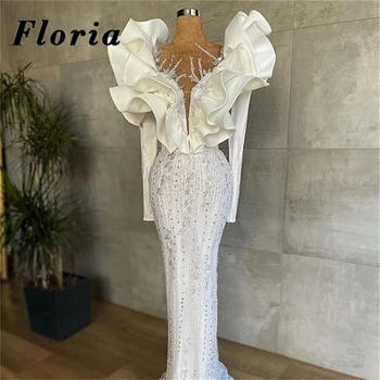 Floria Elegantiškas Duobute Vakaro Suknelės Vestuvėms 2021 Moterys Šalis Suknelės Ilgomis Rankovėmis Prom Dresses Dubai Grand Renginys Chalatai