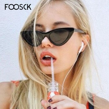 FOOSCK karšto naujas tendencijas prabanga 2018 akiniai nuo saulės moterims Vintag cat eye leopard akiniai Moterų Retro Markės dizaineris UV400