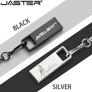JASTER Naujas Keychain Mini Metal Black USB Flash Drive 4GB 8GB 16GB 32GB 64GB Realias galimybes Flash Disko 2.0 LOGOTIPĄ Didmeninės