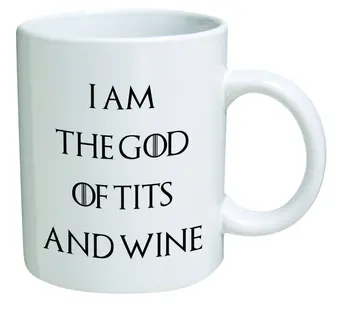 Juokinga Puodelis aš Esu Dievas Papai ir Vyno 11 OZ Kavos Puodelis