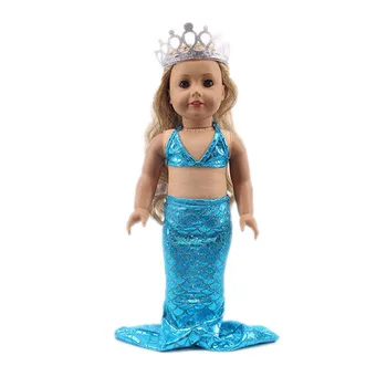 LUCKDOLL Spalvingas Diržas Mermaid Dress Tinka 18 Colių Amerikos 43cm Baby Doll Drabužių Priedai,Gamybos,Mergaičių Žaislas,Gimtadienio Dovana
