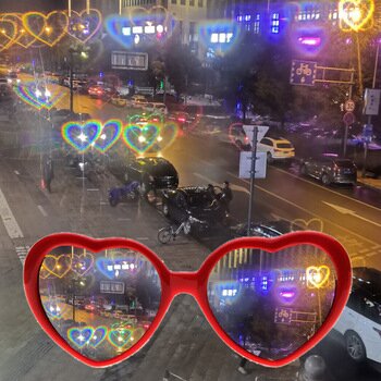 Meilė Širdies Formos Poveikis Akinius Žiūrėti Žibintai Pakeisti Meilės Vaizdo Širdies Difrakcijos Akiniai Naktį Akiniai nuo saulės Moterims