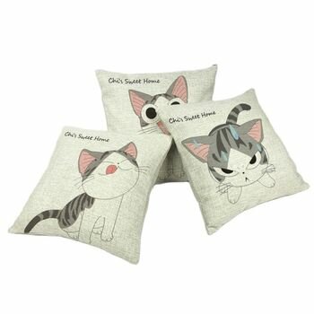 Mesti Pagalvės, Pagalvėlės Prekės Cute Kačių Nuotraukos Lino Cojin 45x45Cm Aikštėje Namas Sofos Automobilio Sėdynės Papuošti 1 Pusėje Spausdinti Pagalvėlių Apvalkalus