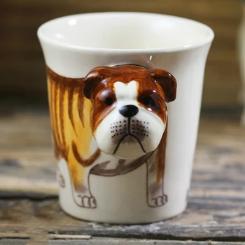 Mielas buldogas juokinga puodeliai kūrybos kavos puodelio gyvūnų rankena puodeliai juokinga kavos dovanų asmeninį puodeliai šuo puodelis