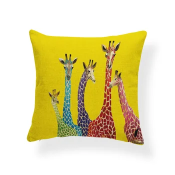 Mielas Žirafa Padengti Pagalvės Dėvėti Akinius nuo saulės, Smėlio Daisy Mesti Užvalkalai Namo Gyvenamasis Kambarys su Sofa-Dekoratyvinis 43*43 cm, Pagalvėlė Padengti