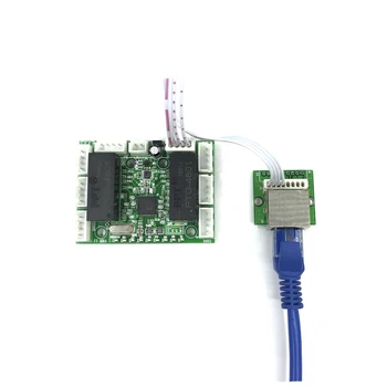 Mini modulis dizaino ethernet switch apygardos valdyba ethernet switch modulis 10/100mbps 3/5/6/8 uosto PCBA valdybos OEM