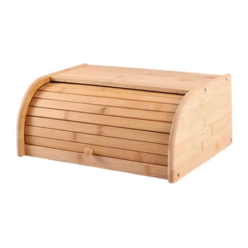 Natūralaus Bambuko Duona Turėtojas Maisto Saugojimo Konteineris Virtuvės Roll Top Duonos Laikymo Dėžutė Virtuvės Tiekimo