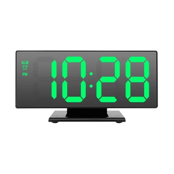 Naujas Veidrodis, Žadintuvas LED Skaitmeninis Laikrodis, Valdymas Balsu Atidėjimo Laiką Temperatūros Ekranas Naktinis Režimas Namų Puošybai Laikrodis