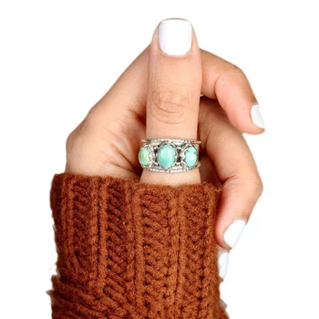 Nauji Turkio spalvos Žiedas Derliaus Bohemišką stilių papuošalai moterų žiedas