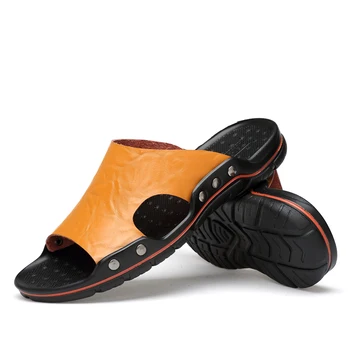 Odinės vyriškos šlepetės dydžio 37-49 butas sandalai ir šlepetės Vasaros paplūdimio sandalai Multi-spalvos pasirinktinai, neslidžia šlepetės