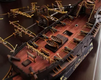 Popieriniai laivo Karibų jūros Piratai Black Pearl senovės Buriavimo burlaivis karo 3d dėlionės, žaislų