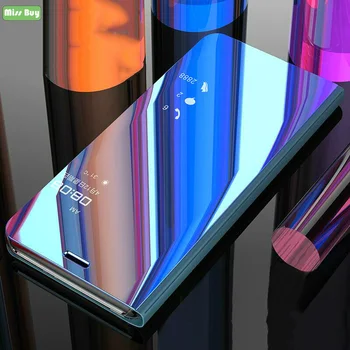 Prabangus Veidrodis Odos Flip Cover For Samsung Galaxy S21 FE S20 Ultra S10 S8 S9 Plus S7 S6 krašto Plius S10E Coque Stovėti Padengti