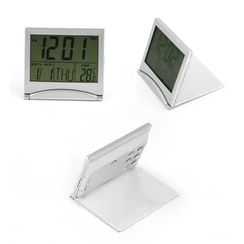 Sulankstomas Nešiojamų Stalo Skaitmeninis LCD Termometras Žadintuvas Kalendorius Šiuolaikinio Dizaino Apima Duomenų Kartą Stalinis Laikrodis