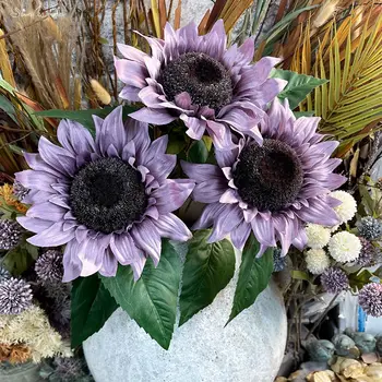 SunMade Senovinių Prabangių Didelių Saulėgrąžų Šilko Dirbtinės Gėlės Namuose Vestuvių Dekoro Gėlių Kompozicijų Prekių Flores Artificales