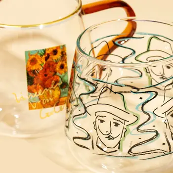 Van Gogh Serijos Atsparus Karščiui Kavos Akinius Trumpas Arbatos Puodelio Kūrybos Teaware Coffeeware