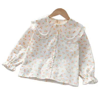 VIDMID Mergaitės pavasarį, rudenį marškinėliai naujų mažų šviežių spausdinti kūdikių Apykaklės Marškinėliai Mergaičių Princesė viršuje mergaičių gėlėti palaidinė P5299