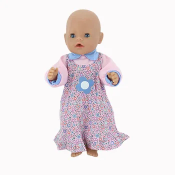 Violetinė Gėlė Jumpsuits Tinka gimęs kūdikis 43cm Lėlės Drabužiai Lėlės Priedai 17inch Baby Doll